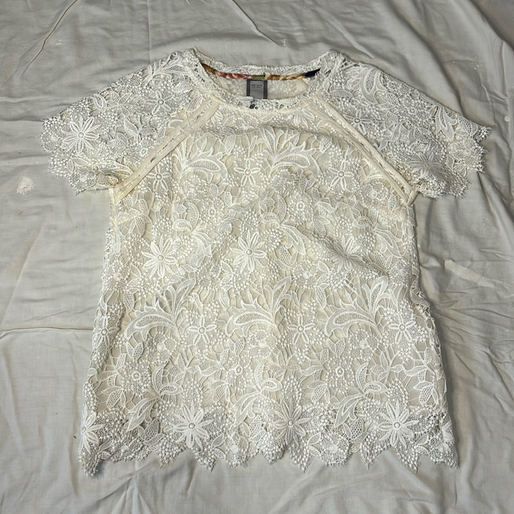 Guest Editor White Lace Blouse